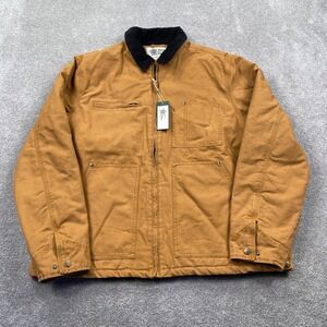 Alpine Design Mens XL Zip Canvas Jacket Roasted Caramel Charcoal ADM07 NWT